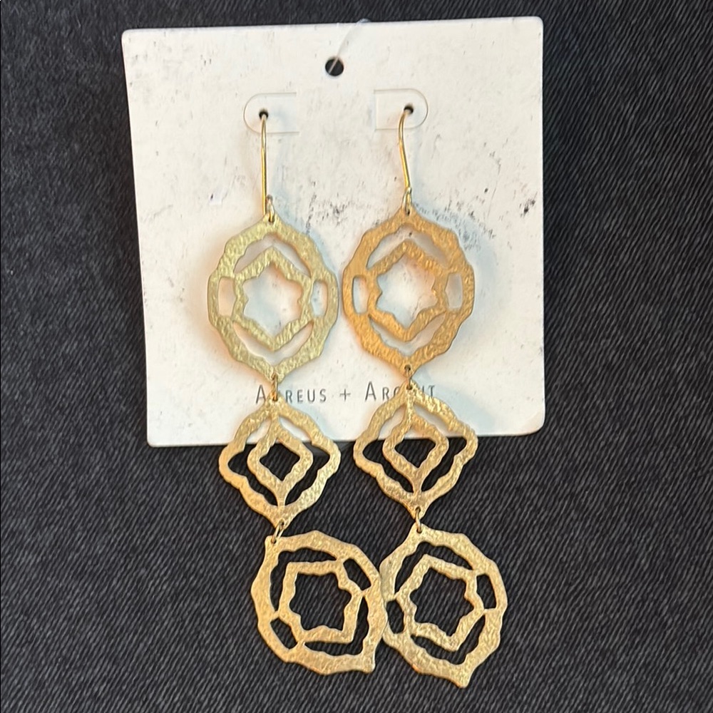 Gold Geometric Statement Earrings NWT